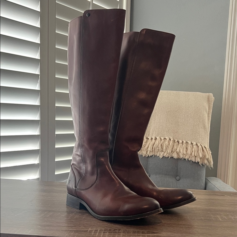 Brown Leather Knee-High Boots